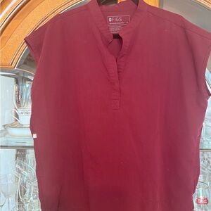 Figs Burgundy Rafaela Scrub top